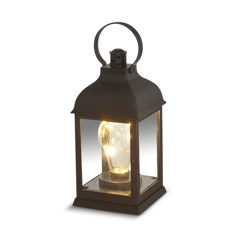 LED lantern \"BEC\" in black metal, glass panels. - Moinat - Table lamps